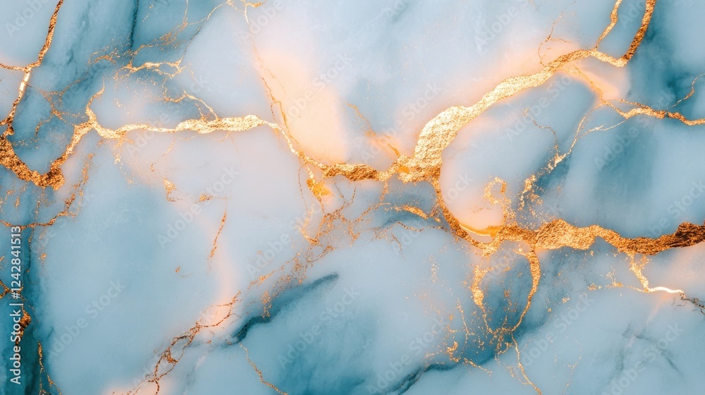 Abstract Blue Marble Texture With Gold Veins Abstract Blue Marble Texture With Gold Veins