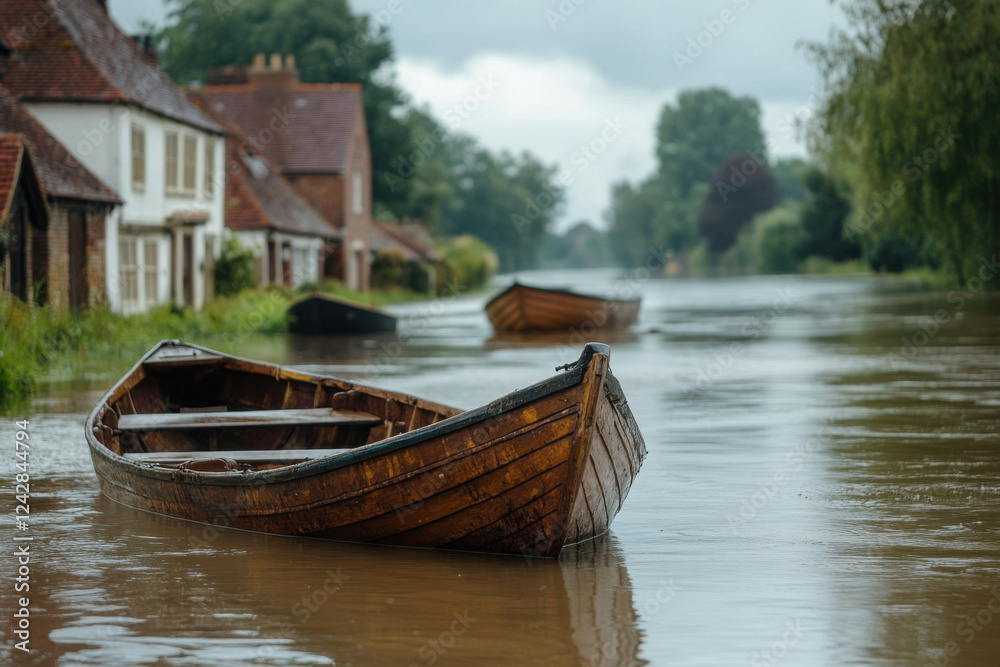 Obraz premium Heavy Rainfall Leads to Severe Urban Flooding