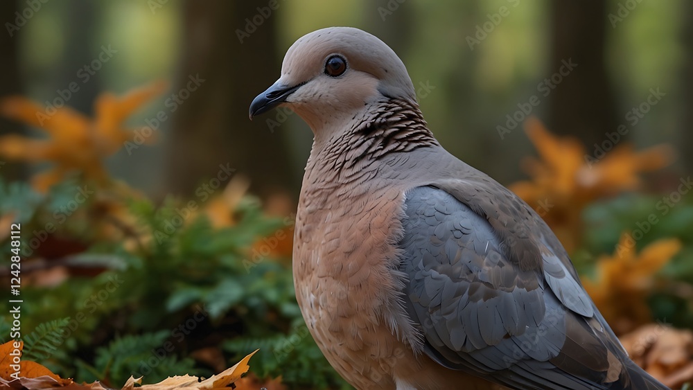 Fototapeta premium Bird in Forest Undergrowth