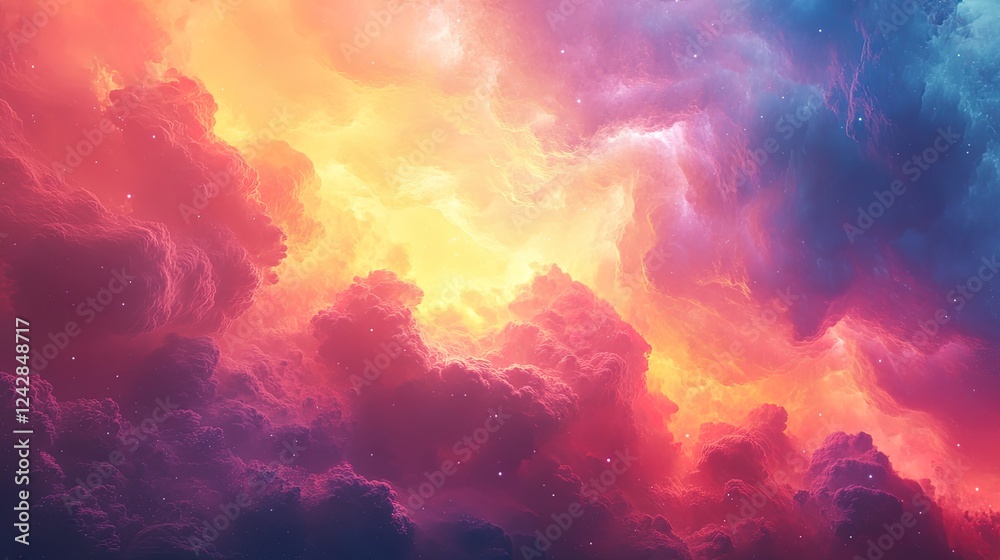 An ethereal paint-pour canvas with glowing cosmic tones in pastel gradients An ethereal paint-pour canvas with glowing cosmic tones in pastel gradients