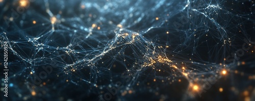 Glowing Network Abstract Digital Art