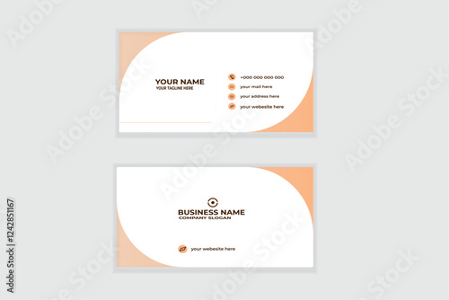 Business card designs with various shapes like round, triangular etc. and customizable colors like off-white, green, sky blue, pink, orange, blue etc.