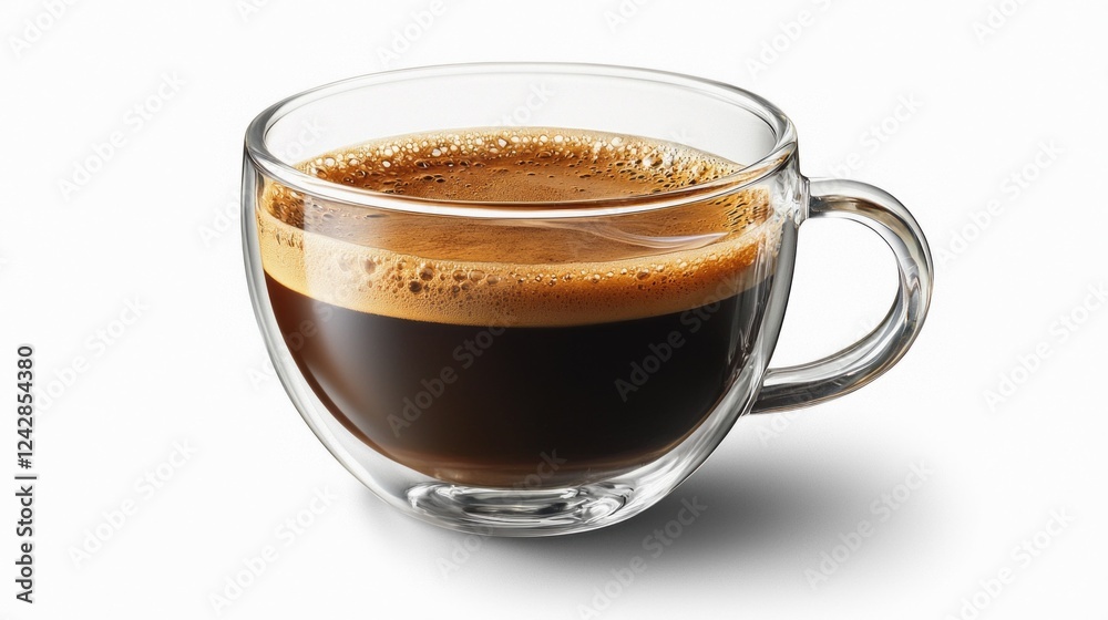 A freshly brewed cup of espresso sits invitingly on a table, showcasing its velvety crema and deep brown color, perfect for starting the day in a serene cafe atmosphere A freshly brewed cup of espresso sits invitingly on a table, showcasing its velvety crema and deep brown color, perfect for starting the day in a serene cafe atmosphere