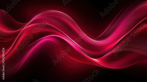 Wallpaper Mural Vibrant red abstract waves with smooth flowing curves on dark background Torontodigital.ca