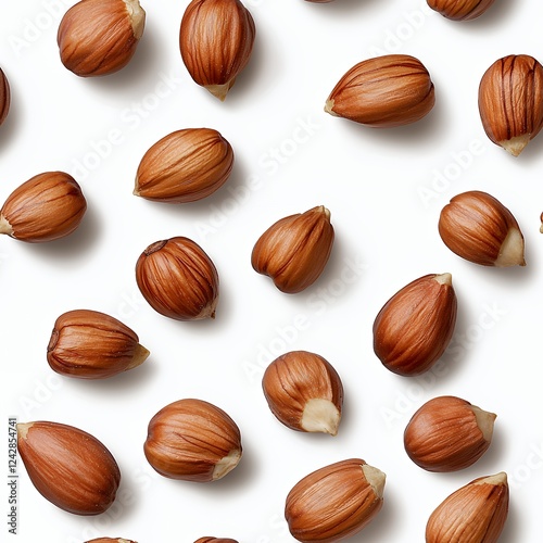 Wallpaper Mural Close-Up View of Fresh Brown Chestnuts on White Background Torontodigital.ca