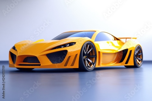 Sleek Yellow Sports Car Design Concept