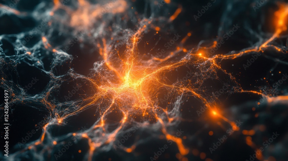 Abstract Orange and Grey Energy Network Abstract Orange and Grey Energy Network