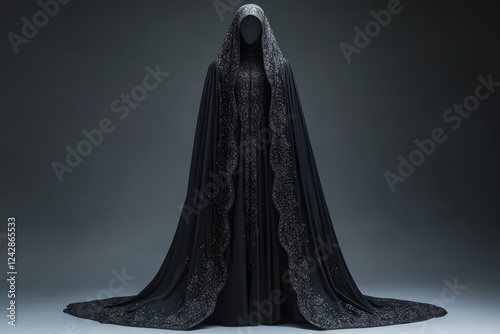 Elegant Black Abaya with Exquisite Embellishments photo