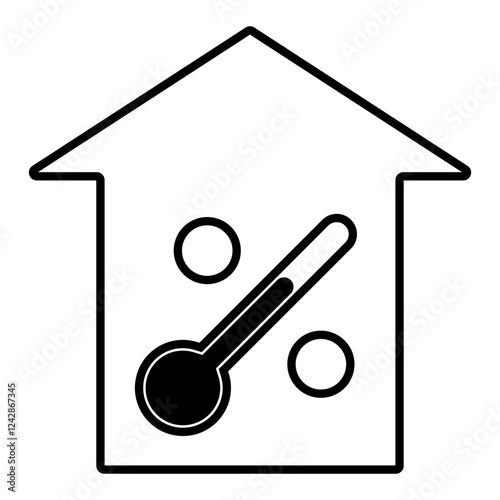 House icon with thermometer...