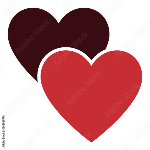 Two Hearts vector icon - love and romantic creative sign