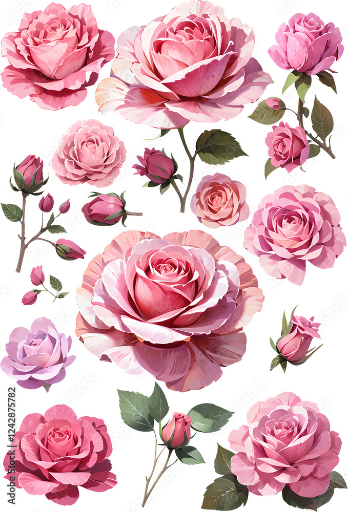 Naklejka premium Valentine's Day Pink Rose
