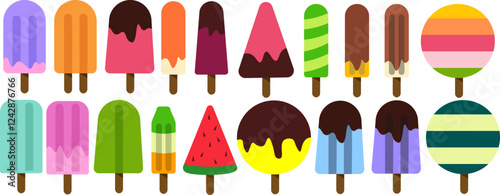 Ice Cream Popsicle on Isolated White