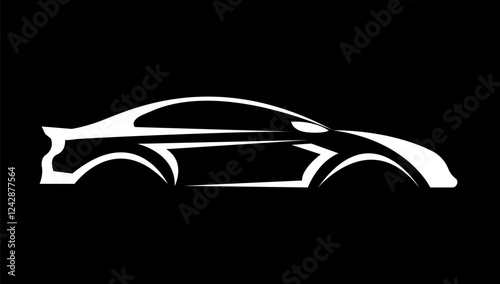 Car logo silhouette minimalist. Autocar logo concept. Automobile and car dealer icon