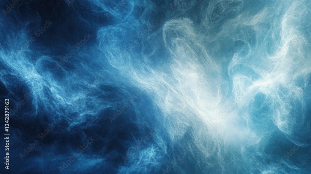 Obraz premium Abstract Blue and White Smoke Background with Swirling Clouds