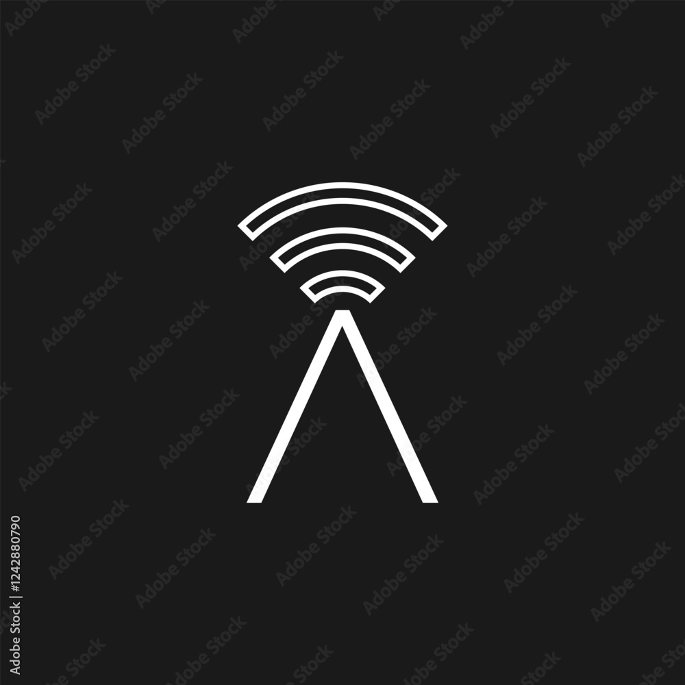 Letter A Professional logo with network icon design template Letter A Professional logo with network icon design template