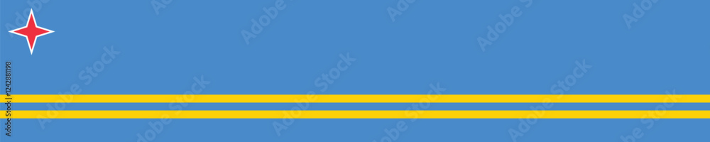 Aruba long banner flag digital vector illustration Aruba long banner flag digital vector illustration