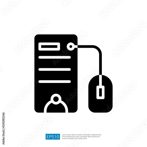 Essential desktop computer setup with mouse and connected device for effective learning and educational purposes