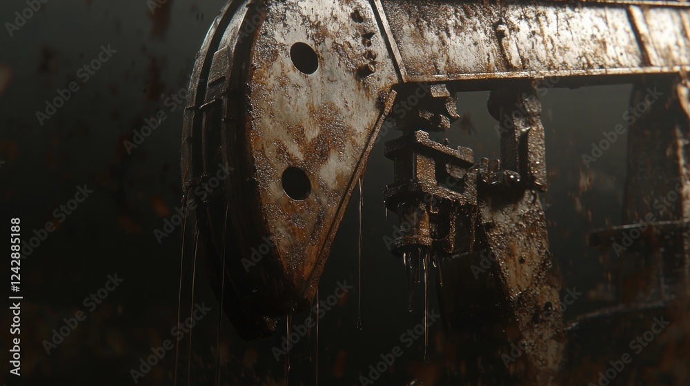 Rusty Oil Pump Jack Dripping Crude Oil Rusty Oil Pump Jack Dripping Crude Oil