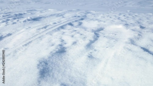 雪原の地吹雪と風紋