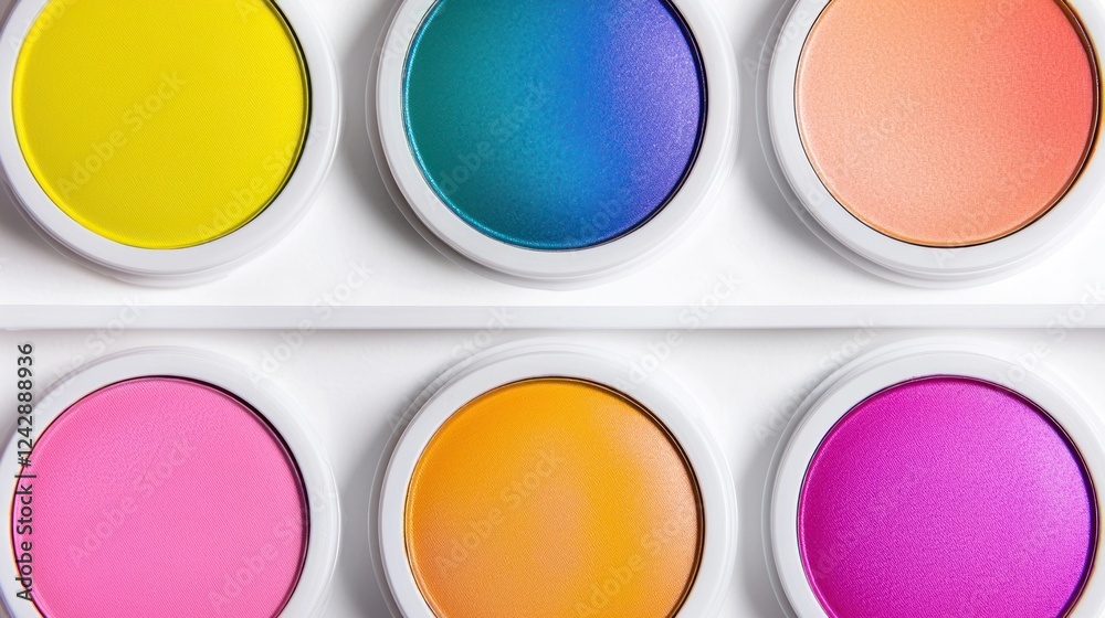 Vibrant Watercolor Paint Palette Close Up Vibrant Watercolor Paint Palette Close Up