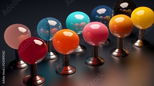Push pin isolated on a background, vibrant color with smooth texture and precise lighting for a detailed look