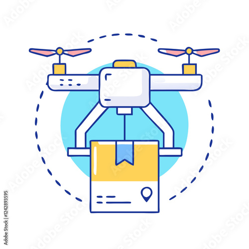 drone delivery icon, drone delivery vector illustration-simple illustration of drone delivery, perfect for drone delivery logos and icons