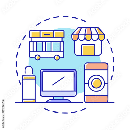 electronics store icon, electronics store vector illustration-simple illustration of electronics store, perfect for electronics store logos and icons