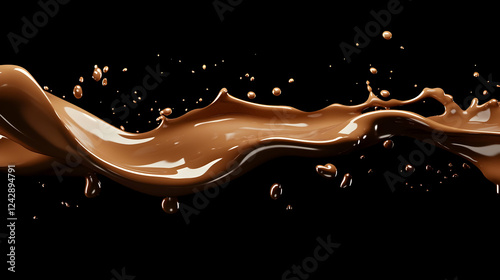 Wallpaper Mural Dynamic splash of liquid chocolate against black background Torontodigital.ca