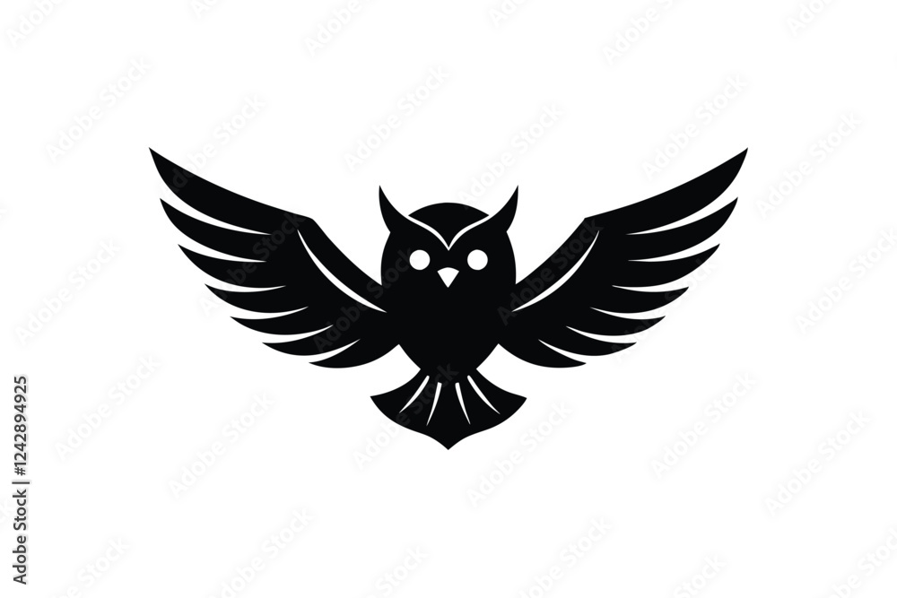 Obraz premium Owl Mid-Flight Vector Illustration
