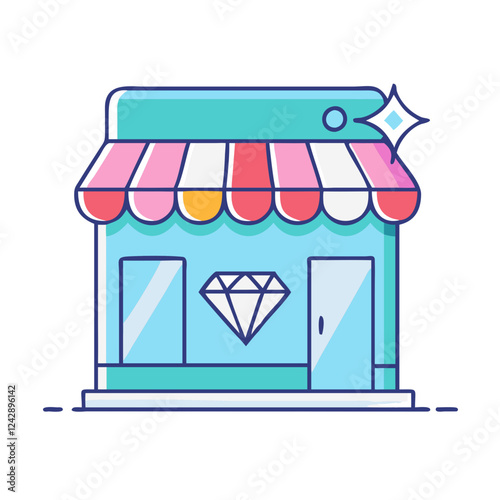 jewelry store icon, jewelry store vector illustration-simple illustration of jewelry store, perfect for jewelry store logos and icons