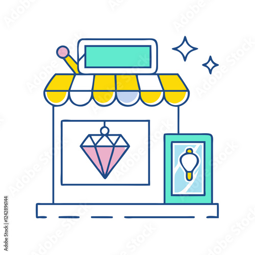 jewelry store icon, jewelry store vector illustration-simple illustration of jewelry store, perfect for jewelry store logos and icons