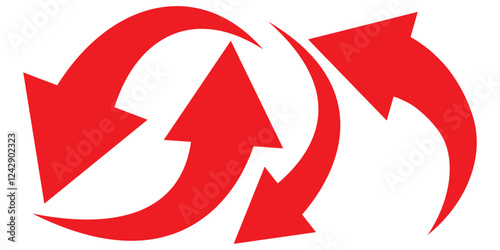 Set of curved arrows isolated on white background. Curved arrows, hand drawn curved arrows. Set long Red curve arrow icon vector . Red curve arrow icon set. long arrow icon set. curve arrow vector.