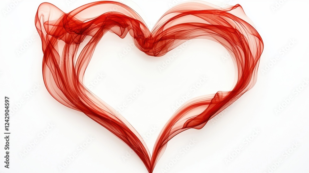 Fototapeta premium Valentine's day heart art abstract red silk design gigapixel quality creative environment artistic viewpoint