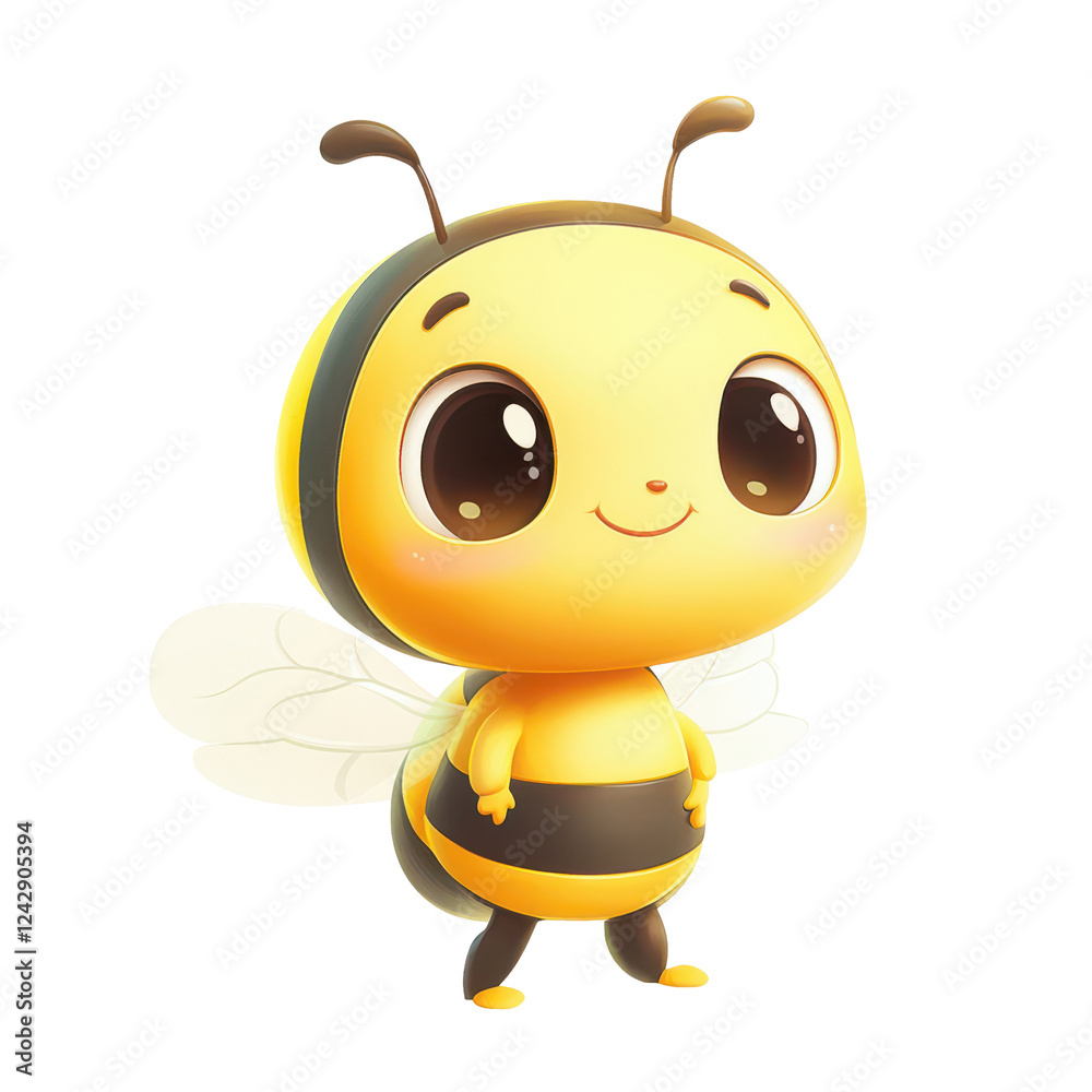 Adorable Cartoon Bee Happy Insect Character Design, Adorable Cartoon Bee Happy Insect Character Design,