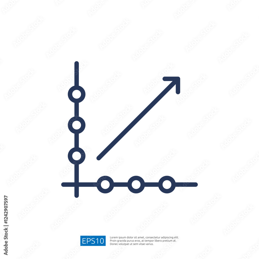 Stylized Line Graph Showing Growth Trend with Data Points and Upward Movement Indicating Positive Performance in Business Analytics Stylized Line Graph Showing Growth Trend with Data Points and Upward Movement Indicating Positive Performance in Business Analytics