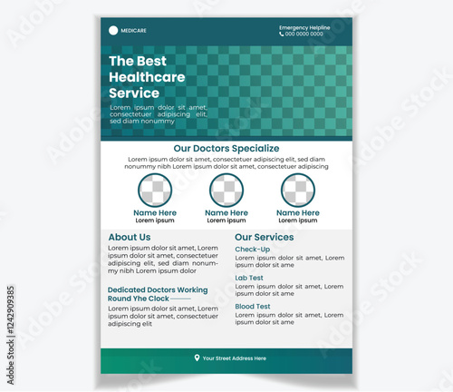 Corporate medical flyer design template a4 size