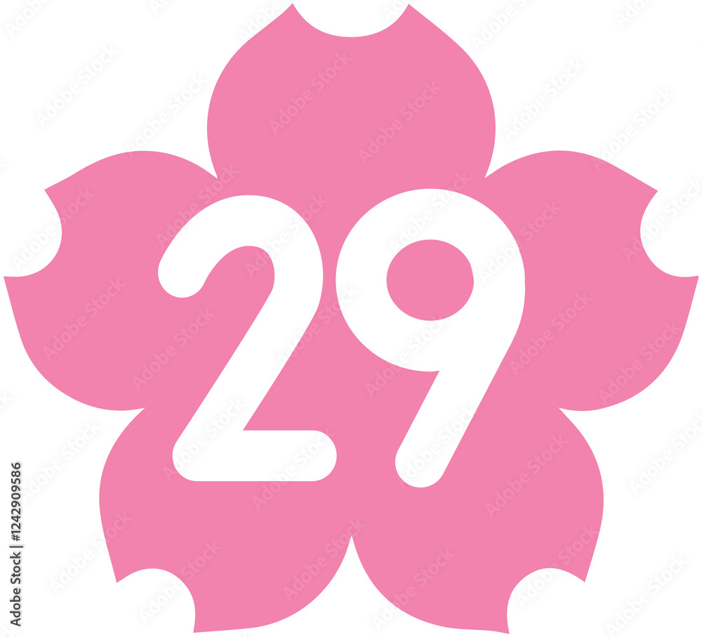 Flower shaped calendar number 29 Flower shaped calendar number 29