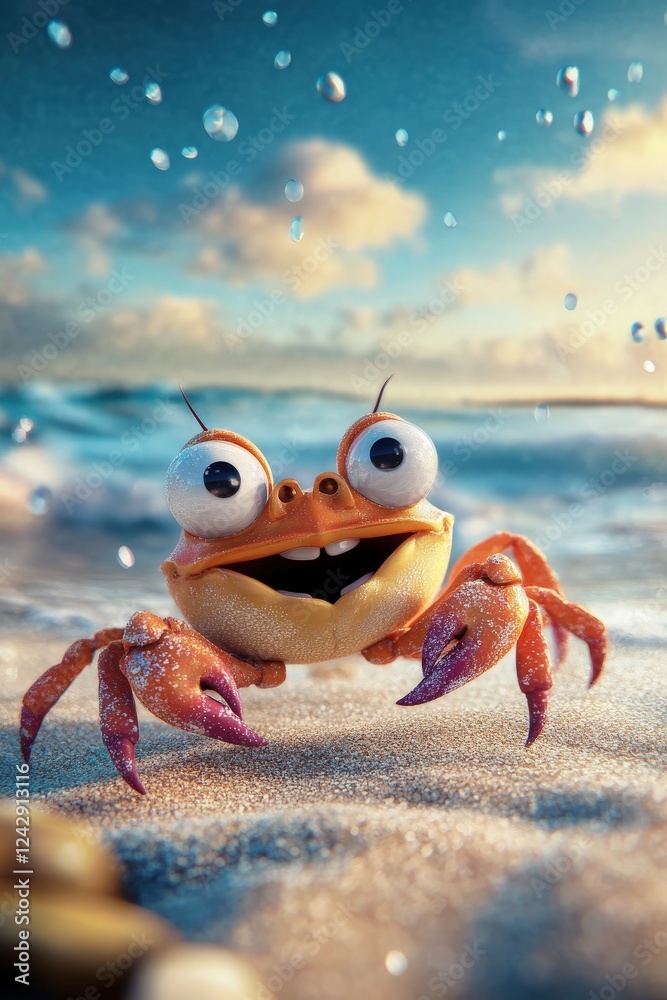 little cartoon crab. Selective focus little cartoon crab. Selective focus