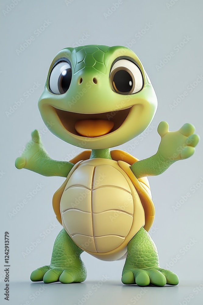 Fototapeta premium little cartoon turtle. Selective focus