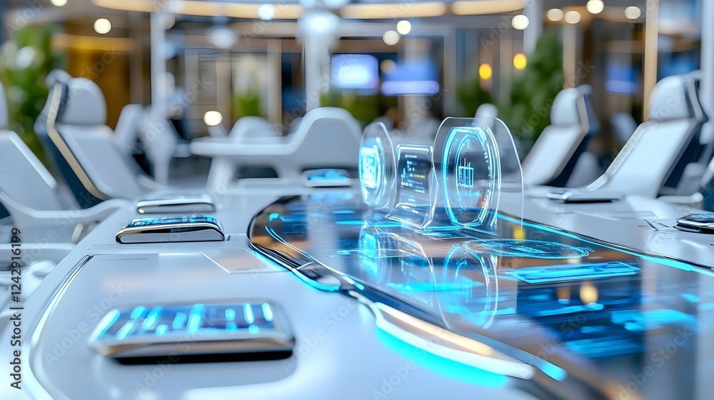 futuristic tech table holographic interface - futuristic technology futuristic tech table holographic interface - futuristic technology