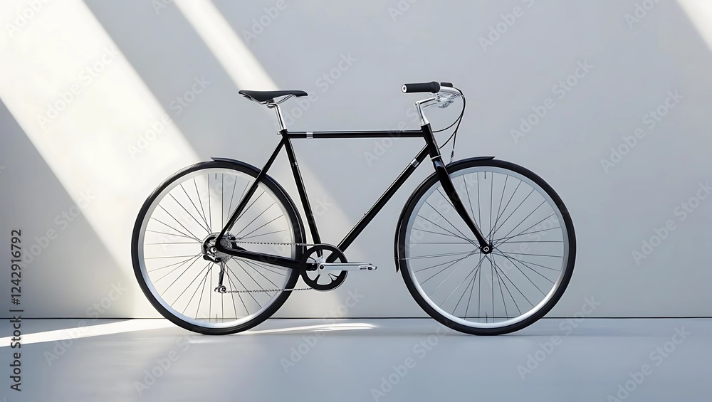 Minimalist Modern Bicycle with Sleek Black Frame on Smooth Concrete Surface, Clean Functional Design with Natural Lighting
Minimalist Modern Bicycle with Sleek Black Frame on Smooth Concrete Surface, Clean Functional Design with Natural Lighting