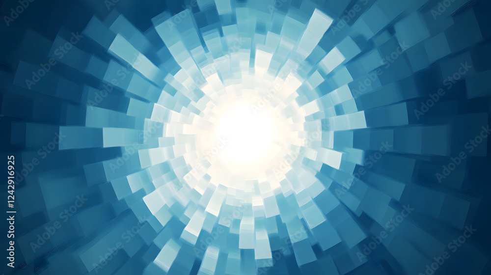 A futuristic digital design with glowing blue pixels that create a sense of depth and innovation. A futuristic digital design with glowing blue pixels that create a sense of depth and innovation.