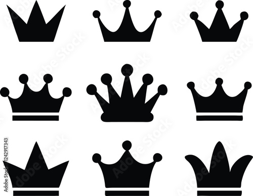 Crown icons set. Vector 