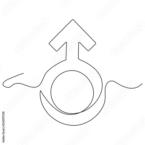 one line drawing of male and female gender sign icons.