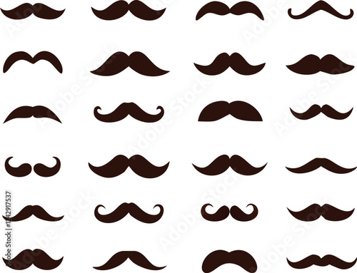 Different mustache collection. Vector