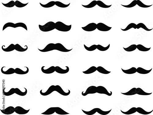 Different mustache collection. Vector
