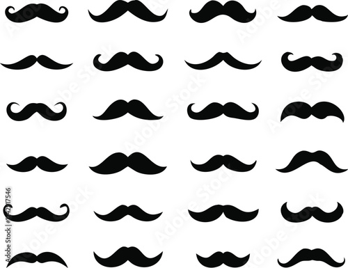 Different mustache collection. Vector