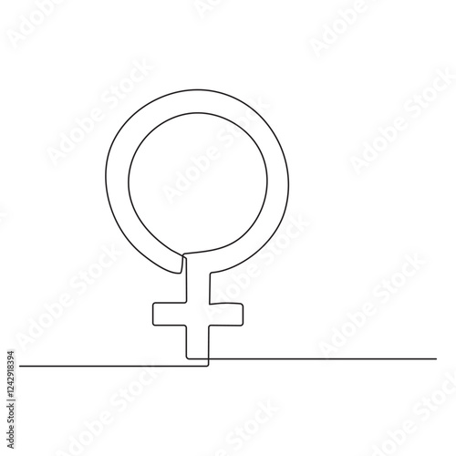 one line drawing of male and female gender sign icons.