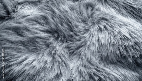 Gray Fur Texture Soft Fluffy Background