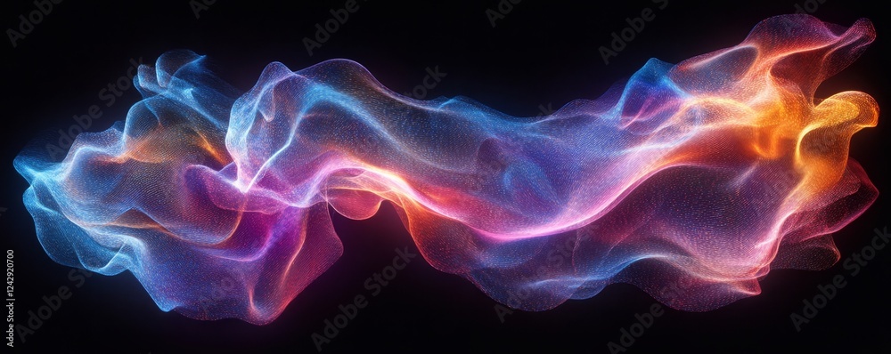 Obraz premium Holographic Design Flowing, Generative AI